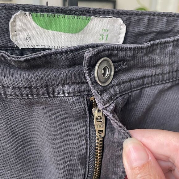 Anthropologie Washed Black Charcoal Button Ankle Utility Pants 31 - Picture 5 of 8